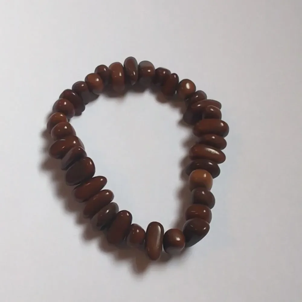 433 Brown Beaded Stretch‎ Bracelet